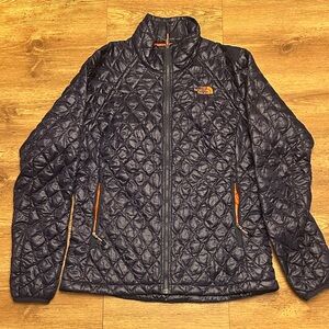 The North Face Women's Thermoball Puffer Jacket - Dark Blue and Orange